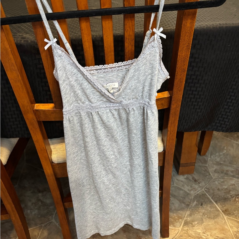 Aerie Heather Gray Lace Chemise